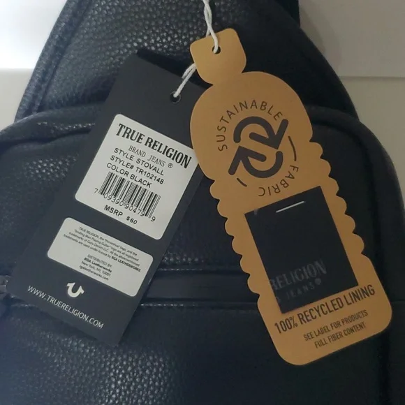 True Religion Stovall PU Horseshoe Logo Shoulder Sling Bag Faux Leather, new. - Picture 15 of 15